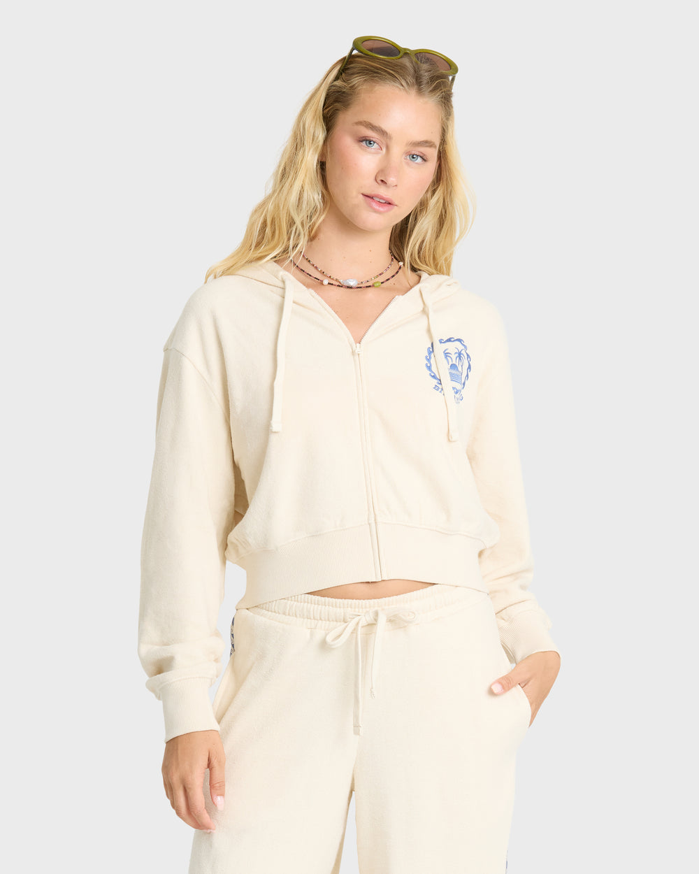 BL001104W_WCP_OM-F.jpg Palm 73 Zip-Up Hoodie - White Cap - Image 1