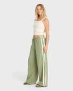 Wave Stamp Knit Pants - Army Green - Image 5