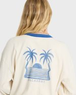 Le Love Surf Ringer Long Sleeve Cotton T-Shirt - White Cap - Image 7