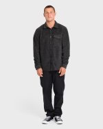 Furnace Long Sleeve Flannel Shirt - Black - Image 3