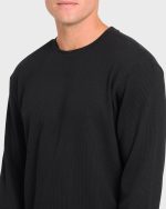 Essential Thermal Long Sleeve Knit Tee - Black - Image 5