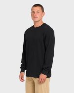 Essential Thermal Long Sleeve Knit Tee - Black - Image 4
