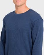 Essential Thermal Long Sleeve Knit Tee - Dark Denim - Image 5