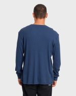Essential Thermal Long Sleeve Knit Tee - Dark Denim - Image 2