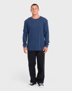 Essential Thermal Long Sleeve Knit Tee - Dark Denim - Image 3