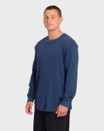 Essential Thermal Long Sleeve Knit Tee - Dark Denim - Image 4
