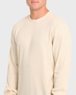 Essential Thermal Long Sleeve Knit Tee - Oatmeal - Image 6