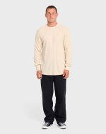 Essential Thermal Long Sleeve Knit Tee - Oatmeal - Image 4