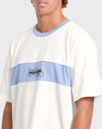 Bad Dog Shrapnel Ringer Short Sleeve Jersey T-Shirt - Off White - Image 5