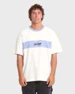 Bad Dog Shrapnel Ringer Short Sleeve Jersey T-Shirt - Off White