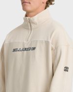 Bad Dog Progress Mock Neck Quarter-Zip Sweatshirt - Oatmeal - Image 5