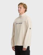 Bad Dog Progress Mock Neck Quarter-Zip Sweatshirt - Oatmeal - Image 4
