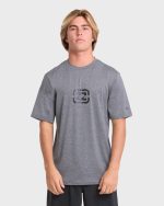 All Day Wave Loose Fit UPF 50 Short Sleeve Surf Tee - Light Gray Heather
