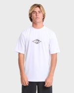 All Day Wave Loose Fit UPF 50 Short Sleeve Surf Tee - White