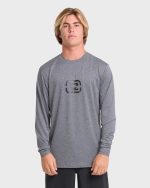 All Day Wave UPF 50 Long Sleeve Surf Tee - Light Gray Heather
