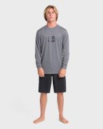 All Day Wave UPF 50 Long Sleeve Surf Tee - Light Gray Heather - Image 3