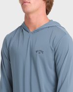 Arch Mesh Hooded UPF 50 Long Sleeve Surf Tee - China Blue - Image 5