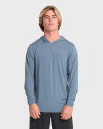 Arch Mesh Hooded UPF 50 Long Sleeve Surf Tee - China Blue