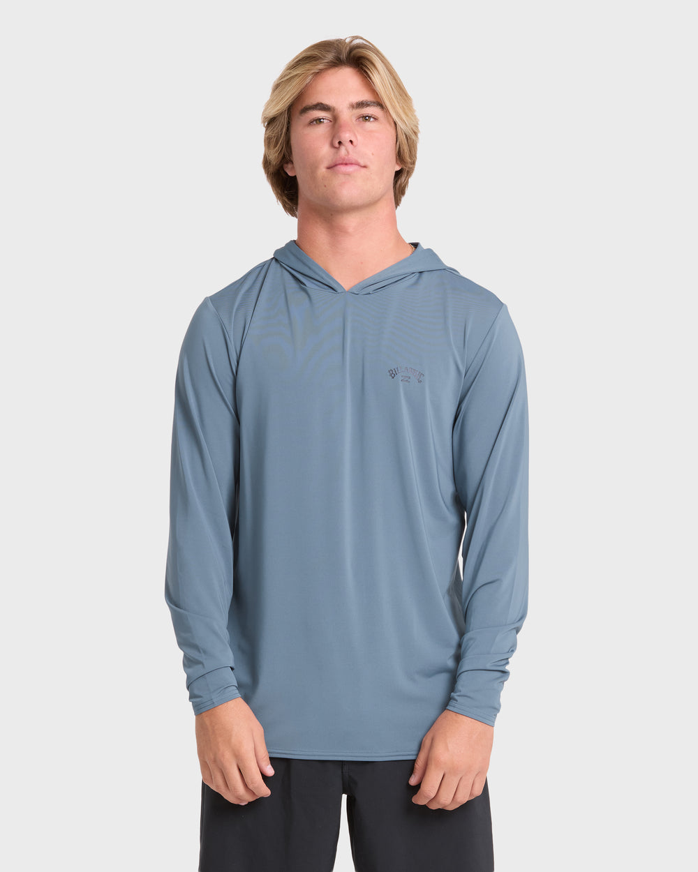 BL001180M_CHN_OM-F.jpg Arch Mesh Hooded UPF 50 Long Sleeve Surf Tee - China Blue - Image 1