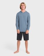 Arch Mesh Hooded UPF 50 Long Sleeve Surf Tee - China Blue - Image 3