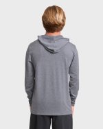 Arch Mesh Hooded UPF 50 Long Sleeve Surf Tee - Light Gray Heather - Image 2