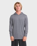 Arch Mesh Hooded UPF 50 Long Sleeve Surf Tee - Light Gray Heather