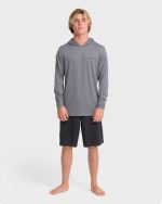Arch Mesh Hooded UPF 50 Long Sleeve Surf Tee - Light Gray Heather - Image 3