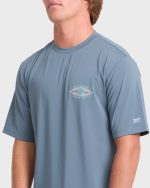 Rift UPF 50 Short Sleeve Surf Tee - China Blue - Image 5