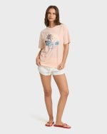 Make A Splash Short Sleeve Cotton Graphic T-Shirt - Cherry Blossom - Image 3