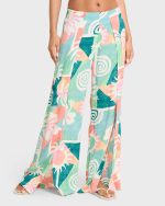 Split Spirit Elastic Waist Pants - Misty Blue - Image 5