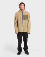 Alpine Mock Neck Full-Zip Fleece - Pale Khaki - Image 3