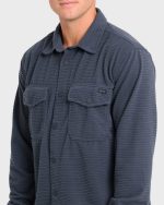 Adventure Division Ridge Long Sleeve Fleece Overshirt - Blue Graphite - Image 5
