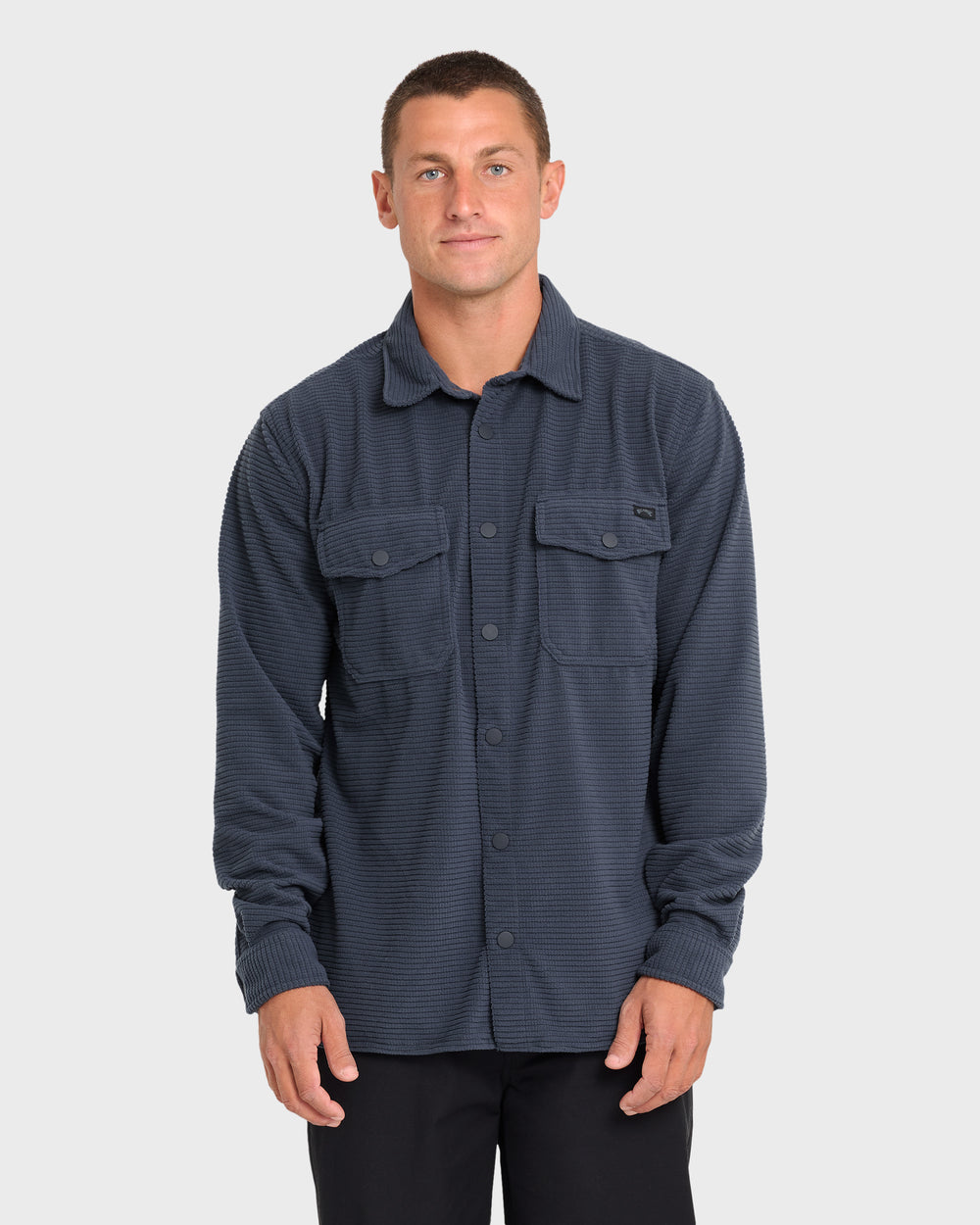 BL001256M_BGH_OM-F.jpg Adventure Division Ridge Long Sleeve Fleece Overshirt - Blue Graphite - Image 1