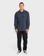 Adventure Division Ridge Long Sleeve Fleece Overshirt - Blue Graphite - Image 3