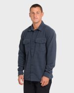 Adventure Division Ridge Long Sleeve Fleece Overshirt - Blue Graphite - Image 4