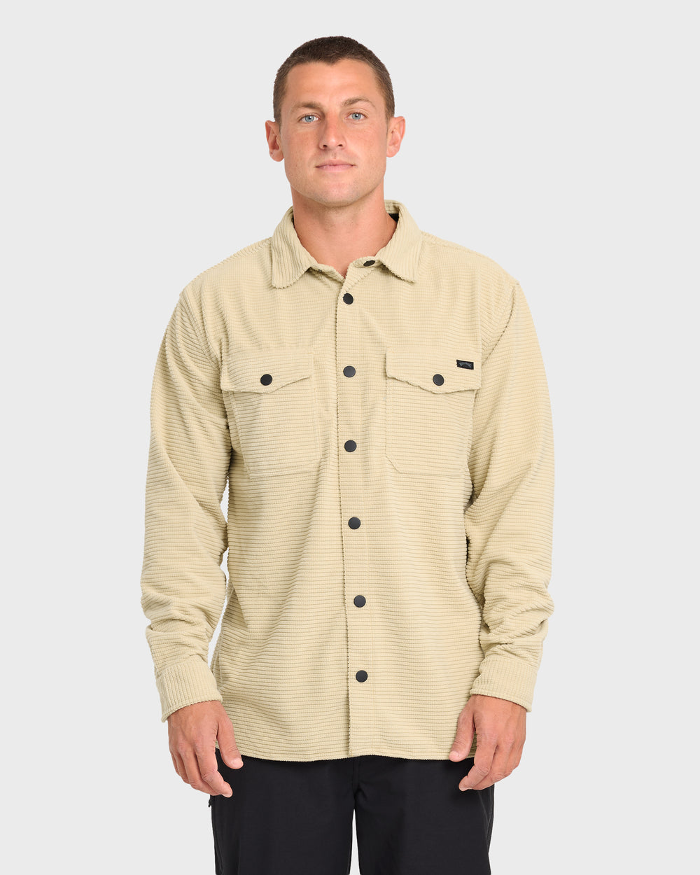 BL001256M_SKI1_OM-F.jpg Adventure Division Ridge Long Sleeve Fleece Overshirt - Sand Khaki - Image 1