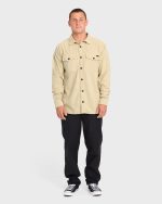 Adventure Division Ridge Long Sleeve Fleece Overshirt - Sand Khaki - Image 3