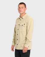 Adventure Division Ridge Long Sleeve Fleece Overshirt - Sand Khaki - Image 4