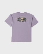 Biscus OG Short Sleeve Cotton T-Shirt - Purple Ash - Image 8