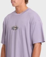 Biscus OG Short Sleeve Cotton T-Shirt - Purple Ash - Image 6