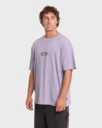 Biscus OG Short Sleeve Cotton T-Shirt - Purple Ash - Image 5