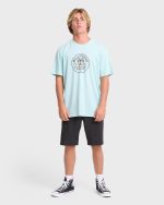 Frond Premium Short Sleeve Cotton T-Shirt - Coastal Blue - Image 3