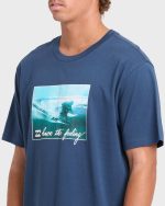 Lucid Premium Short Sleeve Cotton Graphic T-Shirt - Dark Denim - Image 5