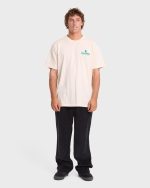 Glance Wave Washed Premium Short Sleeve Knit T-Shirt - Oatmeal - Image 3