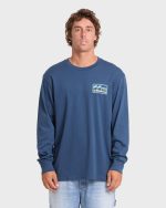 Runner Premium Long Sleeve Cotton T-Shirt - Dark Denim - Image 2