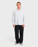 Garage Post Up Long Sleeve Oxford Shirt - Blue Smoke - Image 3