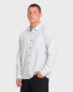 Garage Post Up Long Sleeve Oxford Shirt - Blue Smoke - Image 4