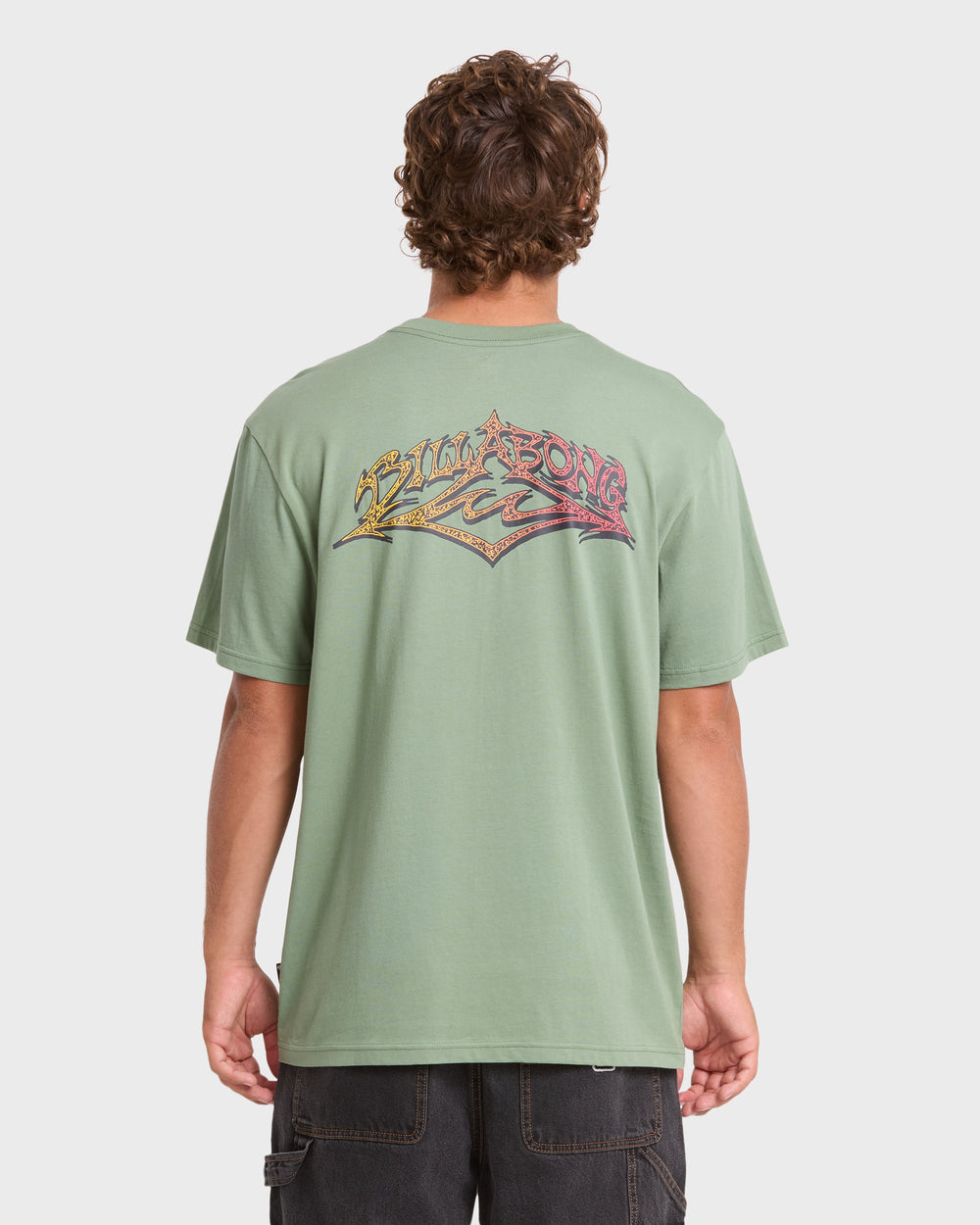 BL001384M_HEG_OM-B.jpg Reverse Premium Short Sleeve Cotton T-Shirt - Hedge Green - Image 1