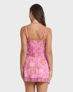 Sun Faded Yarn-Dyed Wrap Mini Skirt - Party Pink - Image 2