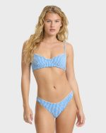 Mini Wave Check Maui Bikini Bottoms - True Blue - Image 2
